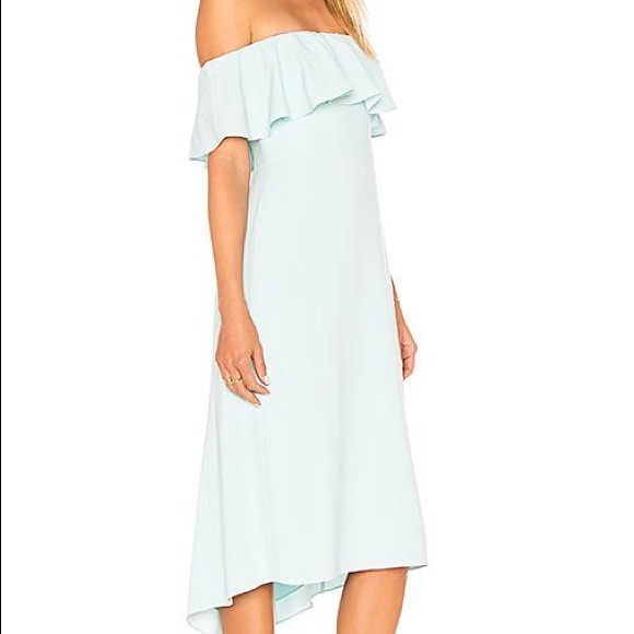 •Halston• Off Shoulder Flounce Dress - Picture 3 of 3